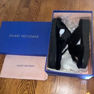 Stuart Weitzman Roza Lift Slide Chill - Black